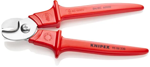 Knipex kabelsax, handtag i formsprutad plast, isolerad, formsprutad plast, VDE-testad 230 mm
