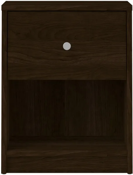 TVILUM May Sängbord - brunt trä, 1 låda och 1 fack